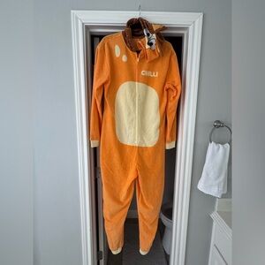 Bluey: Adult Chilli One-Piece Zip Up Costume 
Size: Large